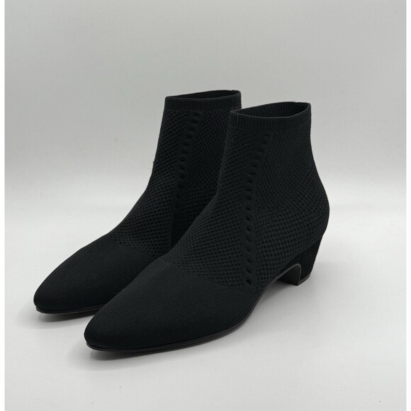 Eileen Fisher Women's Purl Stretch Knit Booties Boot Ankle Black 10 Excellent - Picture 2 of 6